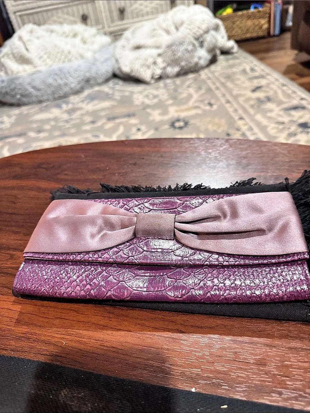 Liz Claiborne Purple Bow Clutch